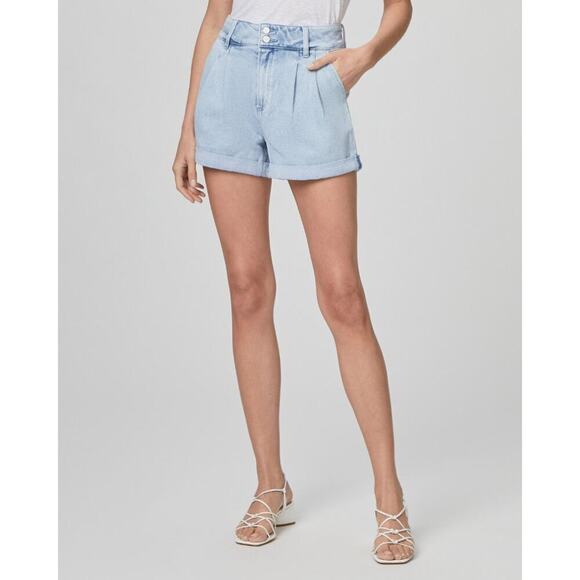 PAIGE Beth High Rise Cuffed Denim Shorts in Sherry Size 29 NWT - Picture 1 of 13